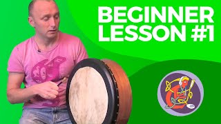 Bodhran Lesson 1  How To Hold And The Basic Stroke [upl. by Nylirac]