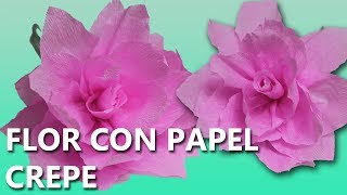 COMO HACER FLORES DE PAPEL CREPE FÁCILES [upl. by Enomar]