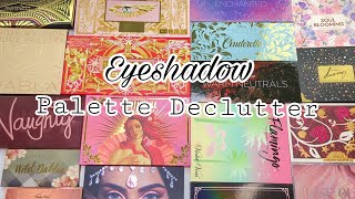 HUGE EYESHADOW PALETTE DECLUTTER  PART 3 [upl. by Hedva]