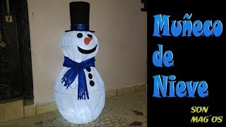 Muñeco de Nieve GIGANTE con Luces  How to Make Snowman DIY [upl. by Ecirtnahc]