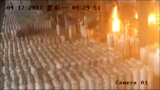 Footage Gas cylinders explode at facility in east China [upl. by Yekcim221]