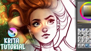 HOW TO PAINT IN KRITA 🎨✨ Digital Art Tutorial 2020 [upl. by Fishman]