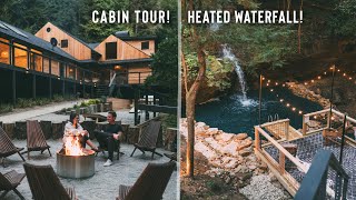 Epic Cabin w Natural Waterfall Swimming Hole that sleeps 18  Touring The Cliffs at Hocking Hills [upl. by Blank41]