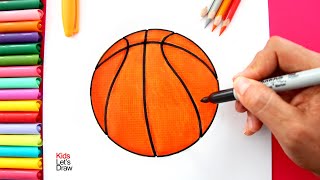 Cómo dibujar una PELOTA DE BASQUET Baloncesto Fácil [upl. by Artamas746]