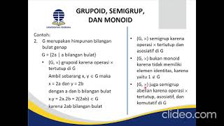 GRUPOID SEMIGRUP DAN MONOID [upl. by Aremaj179]