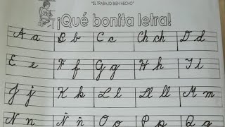 Escritura en letra cursiva del abecedario [upl. by Ahsekel]