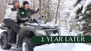 ATV Snow Plowing  Kolpin Switchblade  1 Year Update [upl. by Attenra]