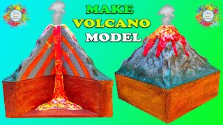 How to make Volcano Model for School  College Project  Science Fair  DIY Volcano Model [upl. by Schlessel]