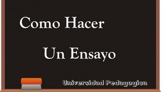 TUTORIAL  ¿Como hacer un Ensayo [upl. by Redmund]