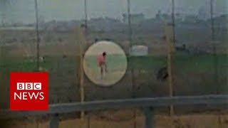 Israeli soldier shoots Palestinian  BBC News [upl. by Rollecnahc]