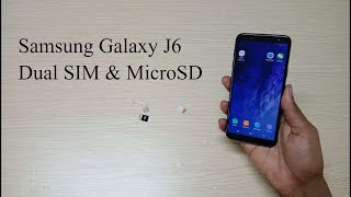 How to insert SIM amp MicroSD Card in Samsung Galaxy J6 [upl. by Kenelm]