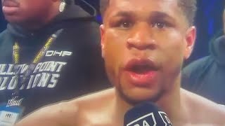 DEVIN HANEY POST FIGHT INTERVIEW REACTS TO LOSING TO RYAN GARCIA AND GETTING DROPPED [upl. by Allehc995]