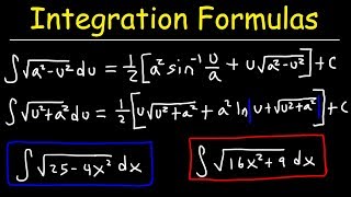 Integration Formulas For Trig Substitution [upl. by Adnahsal]