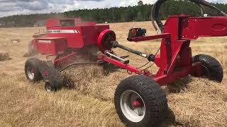 Massey Ferguson 5710 pulling twin balers [upl. by Husha]