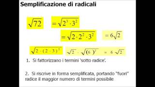 semplificazione di radicali [upl. by Ylurt]