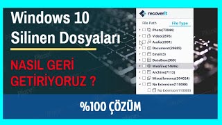 Windows 10 silinen dosyaları kurtarma  Kesin Çözüm [upl. by Raf]