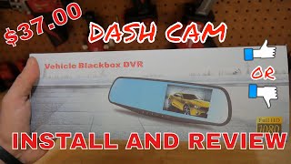 AmazonDash cam install and review 1080p dual camera rear view mirror display [upl. by Leah641]