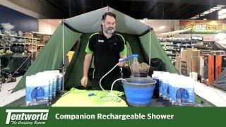 Companion rechargeable shower  demonstration and inclusions [upl. by Aizirtap]