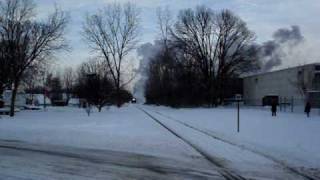 Owosso  Track Speed  1225 Steam Engine Train  December 20  West King Street Crossing [upl. by Nauqaj]