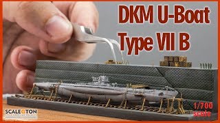 DKM Uboat Type VII B Dry Dock Diorama 1700 Scale [upl. by Meggs]