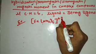 Hybridisation paramagnetic Diamagnetic Magnetic moment in complex compound [upl. by Appel]