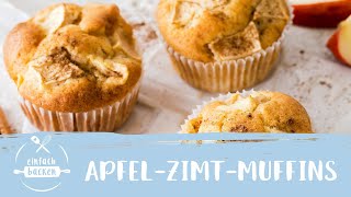 ApfelZimtMuffins I luftig lecker I Einfach Backen [upl. by Amadis605]