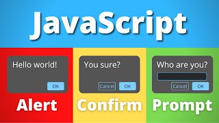 How to do JavaScript Popups alert confirm prompt examples [upl. by Vassily149]