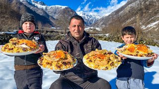 RECIPE FOR TRADITIONAL AZERBAIJANI PILAF REAL VILLAGE CUISINE NO TALK [upl. by Acinet]