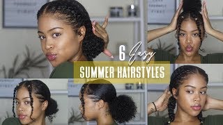 6 EASY NO BRAID NATURAL HAIRSTYLES [upl. by Anayt]