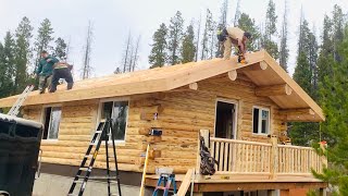 18x24 Amish Log Cabin Being Built in 312 Days [upl. by Garbers]