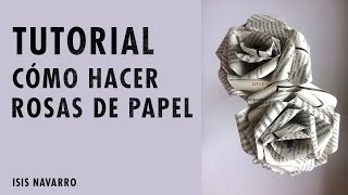 TUTORIAL FÁCIL CÓMO HACER ROSAS DE PAPEL [upl. by Lavine]