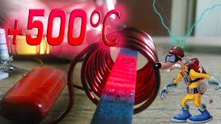 ИНДУКЦИОННЫЙ НАГРЕВАТЕЛЬ СВОИМИ РУКАМИ  500°C за 2 секунды [upl. by Riffle844]