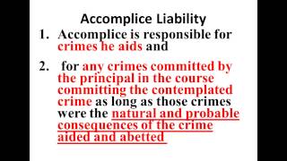 Criminal Law Video Presentation 10 Accomplice Liability [upl. by Ingelbert733]