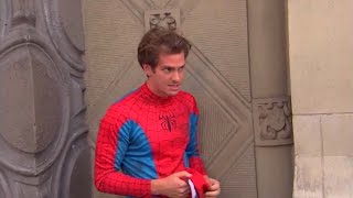 Andrew Garfield dresses up as SpiderMan for a while [upl. by Htebezile684]