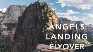 Angels Landing Hike  Zion National Park Aerial View [upl. by Ahsinrat]