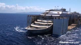 Timelapse of Costa Concordia towed to Genoa for scrapping [upl. by Cowden865]