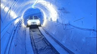 Elon Musk shows off highspeed tunnel beneath Los Angeles [upl. by Airtal]