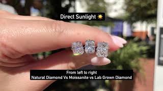 Radiant Cut Natural Diamond vs Moissanite vs Lab Grown Diamond [upl. by Nyhagen967]