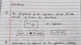 Admittance conductance and susceptance in ac circuit [upl. by Tjon]