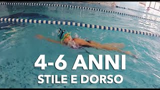 Stile e dorso nuoto bimbi da 4 a 6 anni [upl. by Naujad]