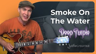 How to play Smoke On The Water by Deep Purple  Easy Guitar [upl. by Ahsitahs703]