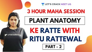 3Hour Maha Session  Complete Plant Anatomy in Oneshot  Part 2  Target NEET 2020 [upl. by Hulton]