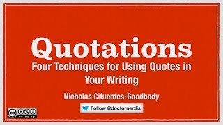 Using Quotations in Academic Writing [upl. by Tiffanie]