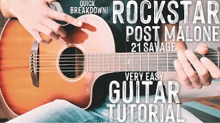 Rockstar Post Malone Guitar Tutorial Quick Breakdown  Rockstar Guitar  Guitar Lesson 840 [upl. by Boyse]