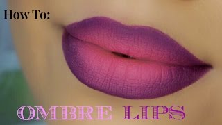 FUN amp EASY  OMBRE LIP TUTORIAL [upl. by Saoj]