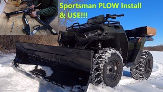 2021 Polaris Sportsman Plow Assembly Install amp Use [upl. by Millford953]