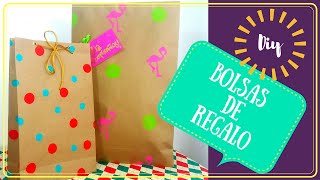 ¿CÓMO HACER BOLSAS DE REGALO  HAZ TU PROPIO PAPEL DE REGALO [upl. by Nyllij]