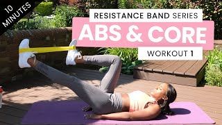 RESISTANCE BAND WORKOUT  ABS amp CORE  HOME WORKOUT  10 MINUTES [upl. by Ahsinot426]