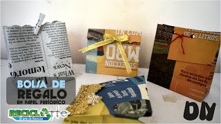 DIY♻ Cómo hacer una BOLSA DE REGALO en papel periódico [upl. by Eneli]