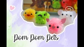 Making Klutz Mini POM POM Pets 🐤🐸🐷🐭 [upl. by Kcirdez978]